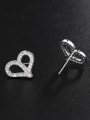 thumb Copper With Platinum Plated Simplistic Heart Stud Earrings 2