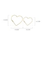 thumb 925 Sterling Silver With Gold Plated Simplistic  Hollow Heart Hoop Earrings 3