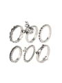 thumb Retro style Personalized Antique Silver Plated Alloy Ring Set 0