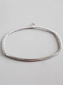 thumb 925 Sterling Silver With Platinum Plated Simplistic Beads tube Bracelets 0