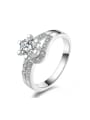 thumb Elegant Fashion Personality Zircons Silver Plated Women Ring 0