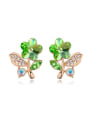 thumb Personalized austrian Crystals Flower Alloy Stud Earrings 3