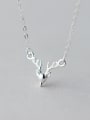 thumb 925 Sterling Silver With Platinum Plated Cute Deer Necklaces 0