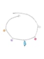 thumb Simple Colorful austrian Crystals Alloy Anklet 1