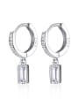 thumb 925 Sterling Silver With Platinum Plated Cute Geometric Clip On Earrings 3