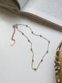 thumb Sterling silver rule between beads cross chain golden  short necklace 0