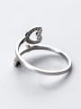 thumb Trendy Open Design Heart Shaped Zircon Silver Ring 1