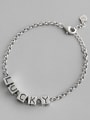 thumb 925 Sterling Silver With Antique Silver Plated Personality Square Bracelets 0