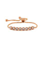 thumb Copper With Cubic Zirconia  Simplistic Round Adjustable Bracelets 0