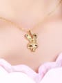 thumb Copper Alloy 24K Gold Plated Simple style Bunny Pendant 1