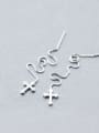 thumb S925 Silver Matte Cross Fashion Personality Ear Lines 0