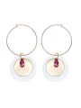 thumb Round-shaped austrian Crystals hoop earring 0