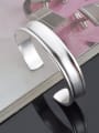 thumb Simple Smooth Copper Silver Plated Opening Bangle 1