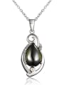 thumb All-match Platinum Plated Green Opal Necklace 0