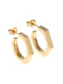 thumb Titanium With Gold Plated Simplistic Geometric Drop Earrings 4