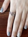 thumb Personalized Hollow Smiling Faces Silver Opening Ring 1
