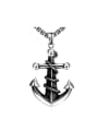 thumb Punk style Anchor Gun Color Plated Necklace 0