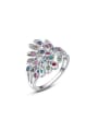 thumb Exquisite Colorful Peacock Shaped Austria Crystal Ring 0