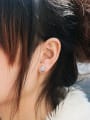 thumb S925 Silver Lovers' Crown with Single zircon stud Earring 2