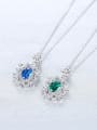 thumb 925 Sterling Silver With Cubic Zirconia Luxury Flower Necklaces 2