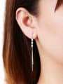 thumb 925 Sterling Silver With Cubic Zirconia Trendy  Flow comb Drop Earrings 1