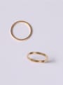 thumb Titanium With Gold Plated Simplistic  Smooth Round Band Rings 1