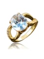 thumb Exquisite 18K Gold Plated Oval Shaped Zircon Ring 0