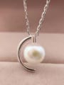 thumb Personalized Freshwater Pearl Crescent Necklace 0