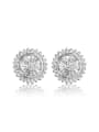 thumb Exquisite Round Shaped AAAA Zircon Stud Earrings 0