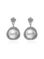 thumb Fashion Shiny Zirconias Imitation Pearl Stud Earrings 0
