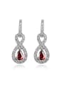 thumb Shimmering Red Number Eight Shaped Drop Earrings 0