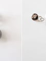 thumb Pure silver makings of black and white pearl diamond earrings 2