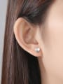 thumb 925 Sterling Silver With Glossy Simplistic Heart Stud Earrings 1