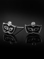 thumb Personalized Black Tiny Mask 925 Sterling Silver Stud Earrings 3
