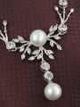 thumb Women Elegant 18K Gold Plated Artificial Pearl Leaf Bracelet 1