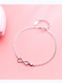 thumb S925 Silver Bracelet Feminine Fashion Double-decker Infinite infinityBracelet Sweet Heart Hand S2419 3