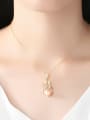thumb Pure Silver Natural Freshwater Pearl water wave chain necklace 1