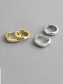 thumb 925 Sterling Silver With Gold Plated Simplistic Geometric Clip On Earrings 3