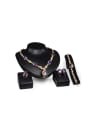 thumb Alloy Imitation-gold Plated Fashion Artificial Gemstones Four Pieces Jewelry Set 0