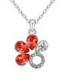 thumb Fashion Shiny Water austrian Crystals Flower Pendant Alloy Necklace 1