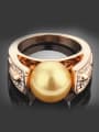 thumb Alloy Gold Plated Artificial Pearl Rhinestones Ring 0