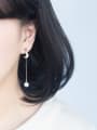 thumb Trendy Moon And Star Shaped Asymmetric Artificial Pearl Drop Earrings 1