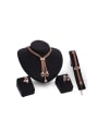 thumb 2018 Alloy Imitation-gold Plated Fashion Multi-chain CZ Four Pieces Jewelry Set 0