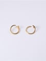 thumb Titanium With Gold Plated Simplistic Geometric Hoop Earrings 2