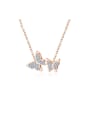 thumb Titanium With Rose Gold Plated Simplistic Butterfly Necklaces 0