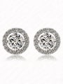 thumb Europe And The United States  Anti-allergic Disc Zircon Cluster earring 0