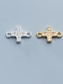 thumb 925 Sterling Silver With  Cubic Zirconia Simplistic Cross Beads 0