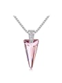 thumb Simple Triangle austrian Crystal Pendant Alloy Necklace 0