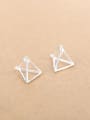 thumb Simple Hollow Solid Triangle stud Earring 2