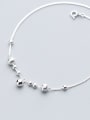 thumb 925 Sterling Silver With Platinum Plated Simplistic Ball Anklets 1